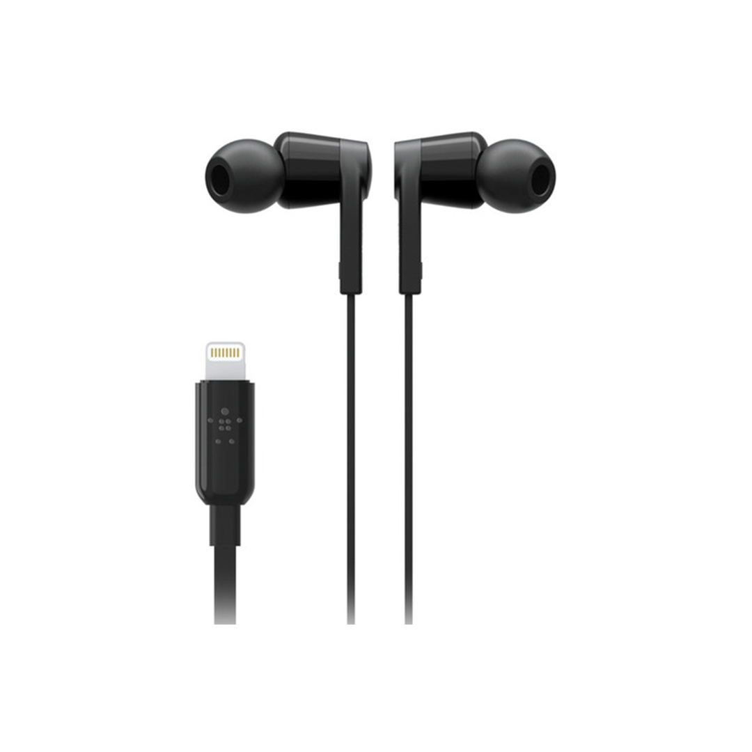 Belkin RockStar In-Ear Headphones with Lightning Connector - Black in Qatar Belkin RockStar In-Ear Headphones with Lightning Connector - Black in Qatar
